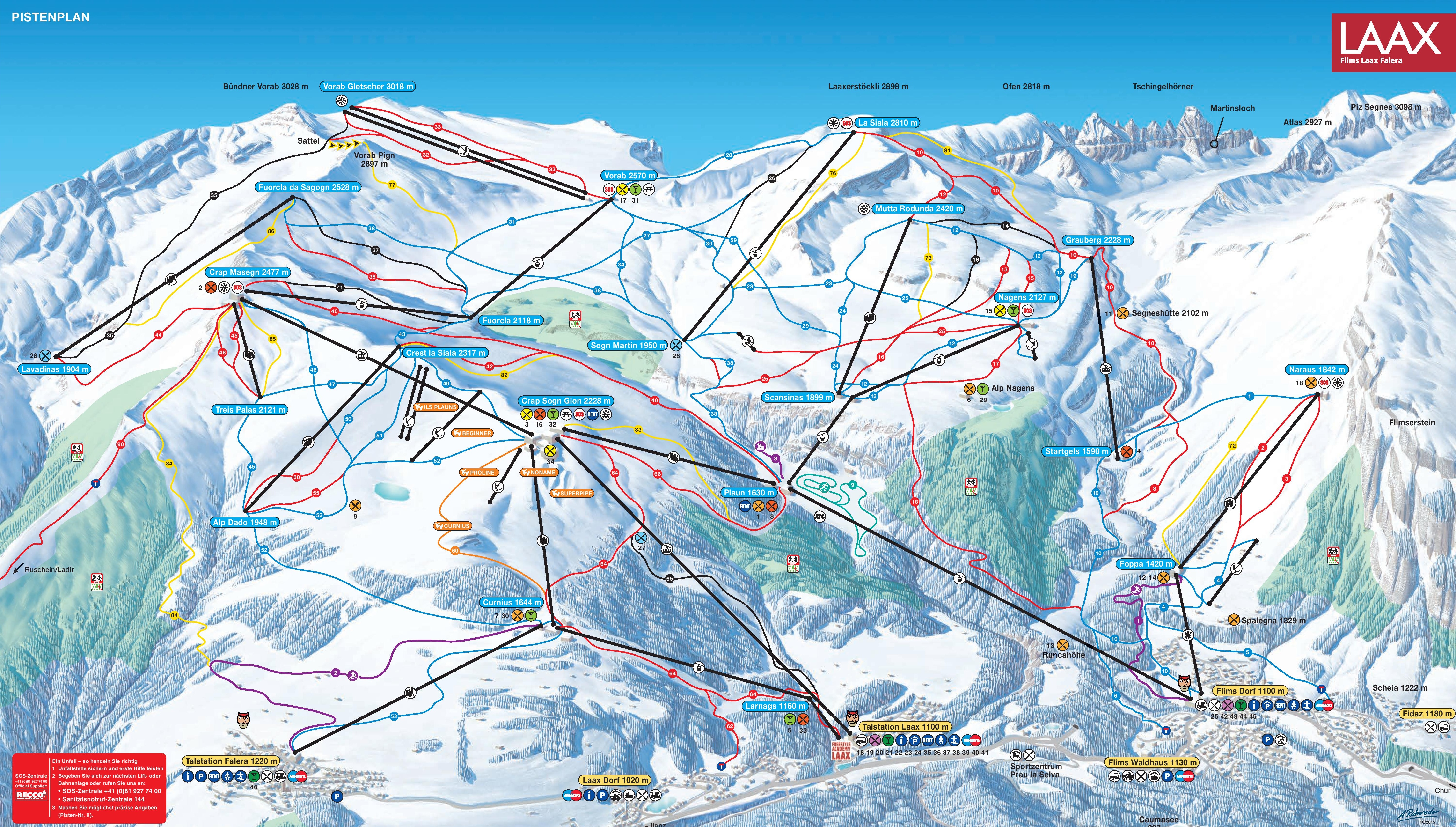 Laax Ski Map