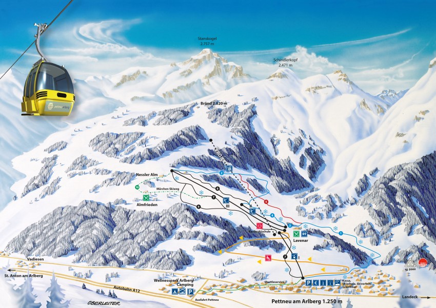 Map showing proposed re-opening of lift in Pettneu.