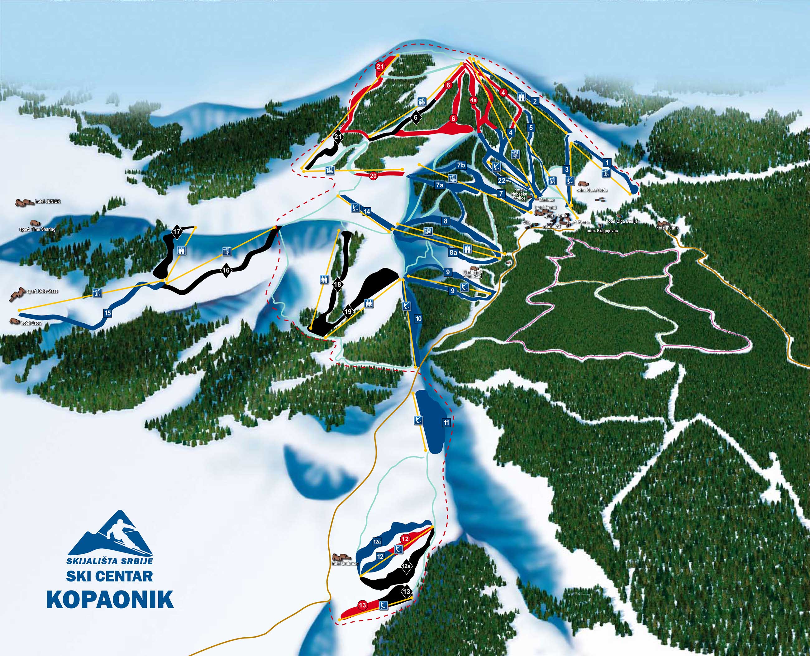 kopaonik mapa staza Kopaonik   SkiMap.org kopaonik mapa staza