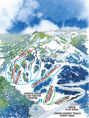 Cresta Valley ski trails at Mt Buffalo