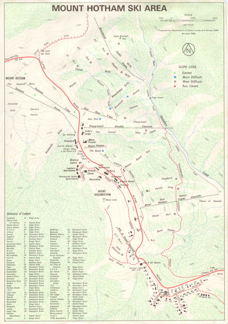 1984 Downhill Map