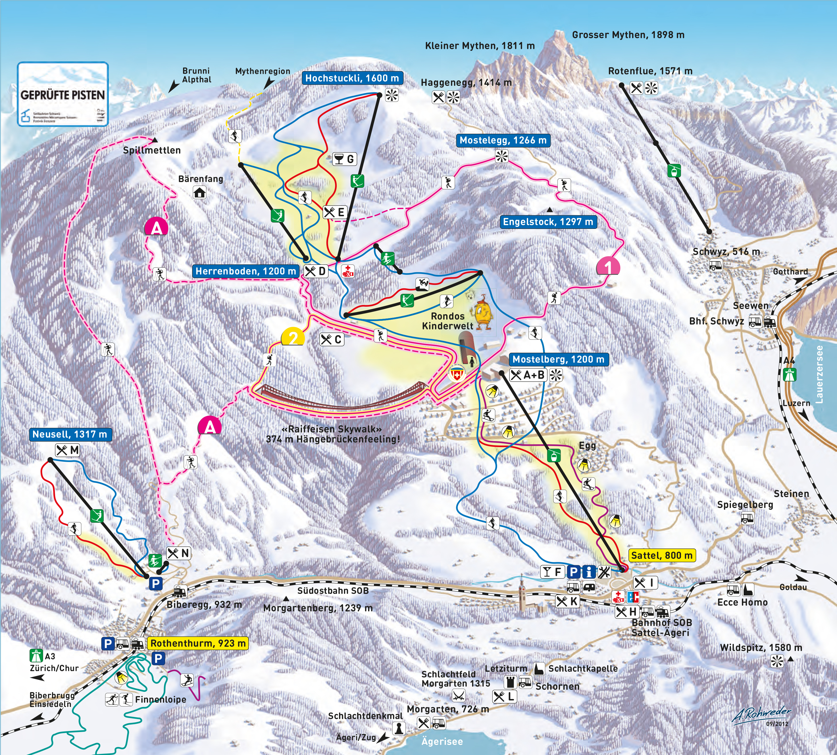 Sattel-Hochstuckli Ski Trail Map