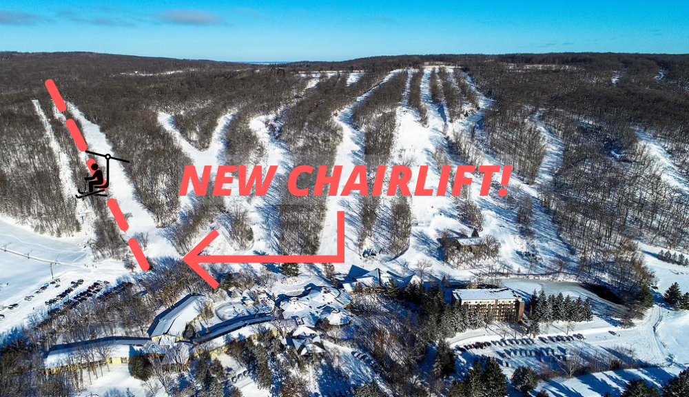 Location of the new chairlift on an aerial image.