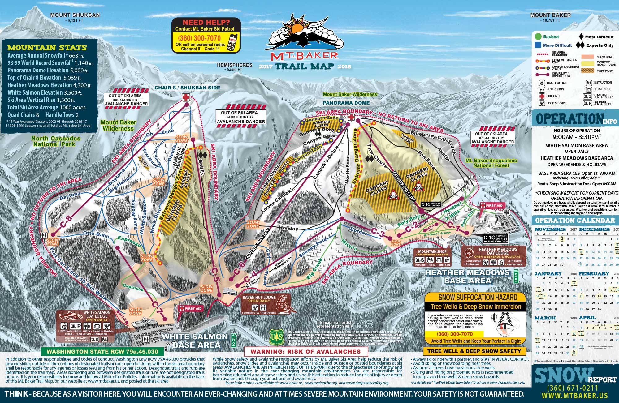 Mt Baker Ski Area Skimap Org