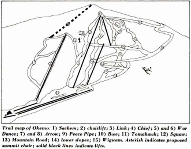 1967-1968 Okemo Trail Map