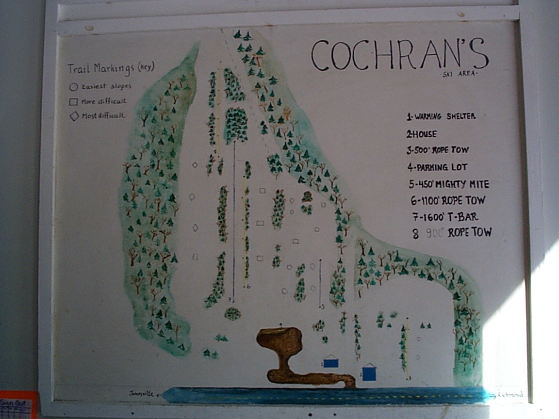 Hand-Painted Trail Map in Base Lodge