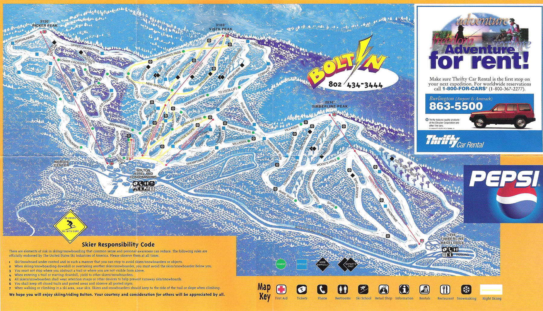 1997-98 Bolt'n Alpine Trail Map