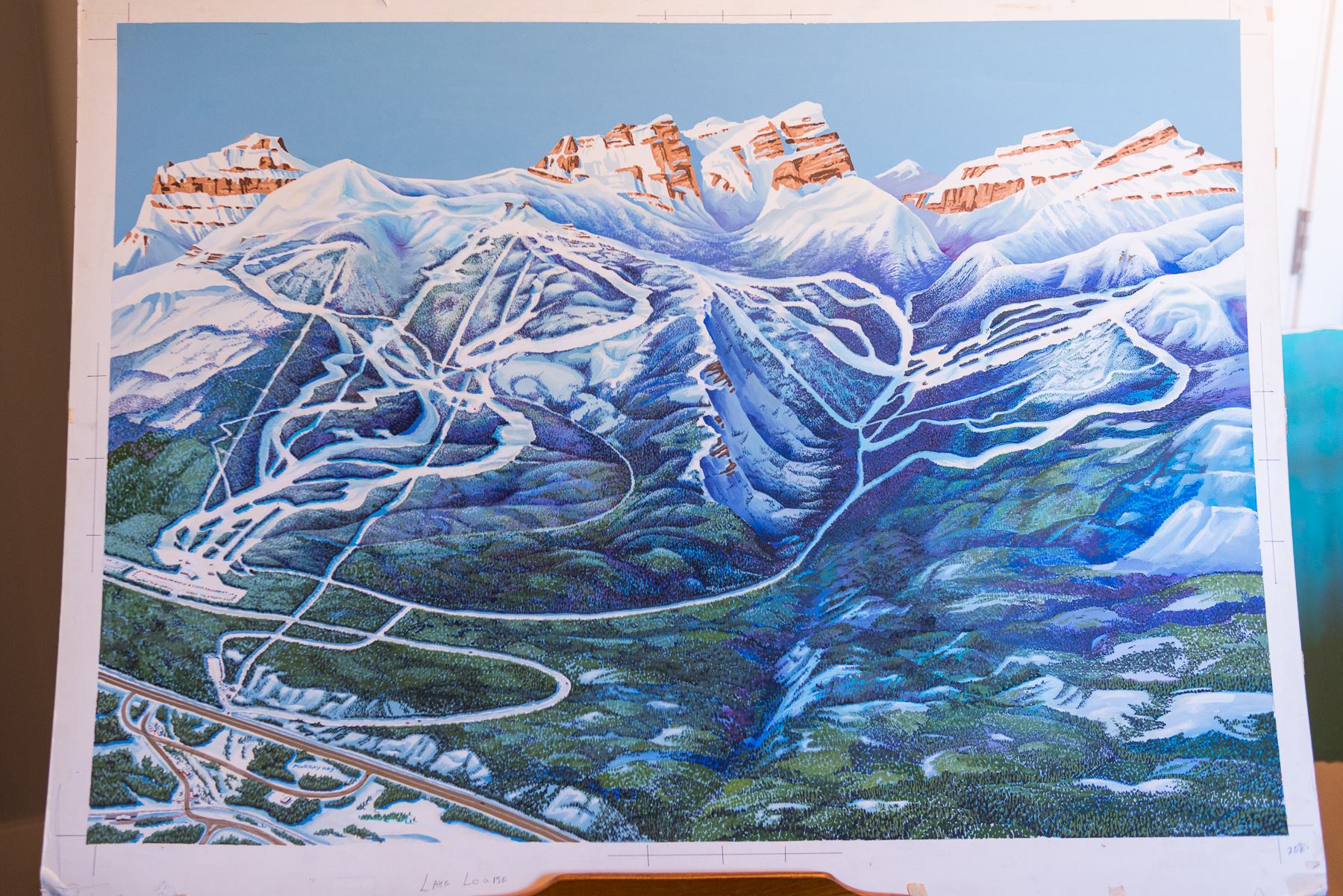 This was the first ski area that Murray Hay painted.