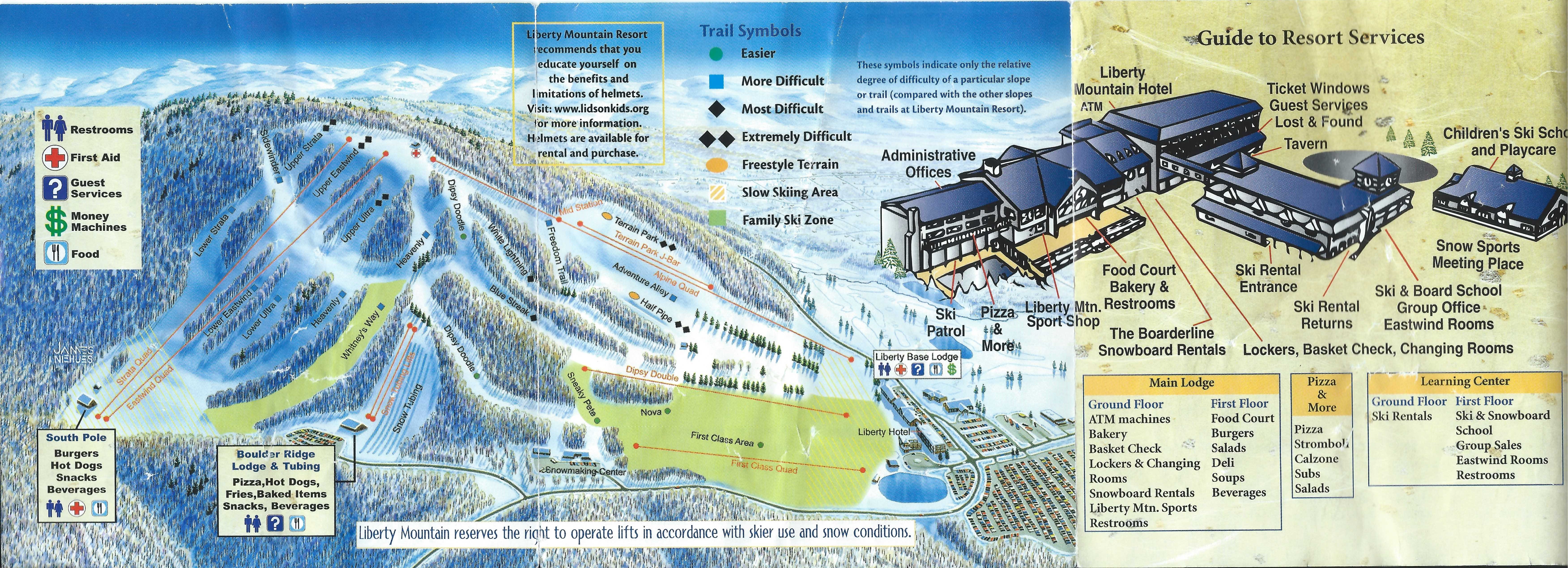 No date shown.  Sources show the tubing was built and 2003 and a later map from 2005 is on the site.  Notable is the renaming of the Snowboard Park to Terrain Park.  As I recall from skiing there, skiing was not allowed in the "snowboard" park and pipe at some point.