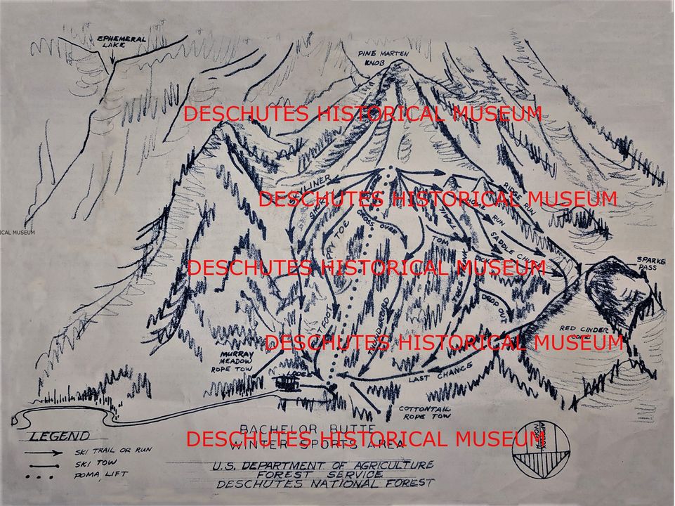 Original Mt. Bachelor trail map