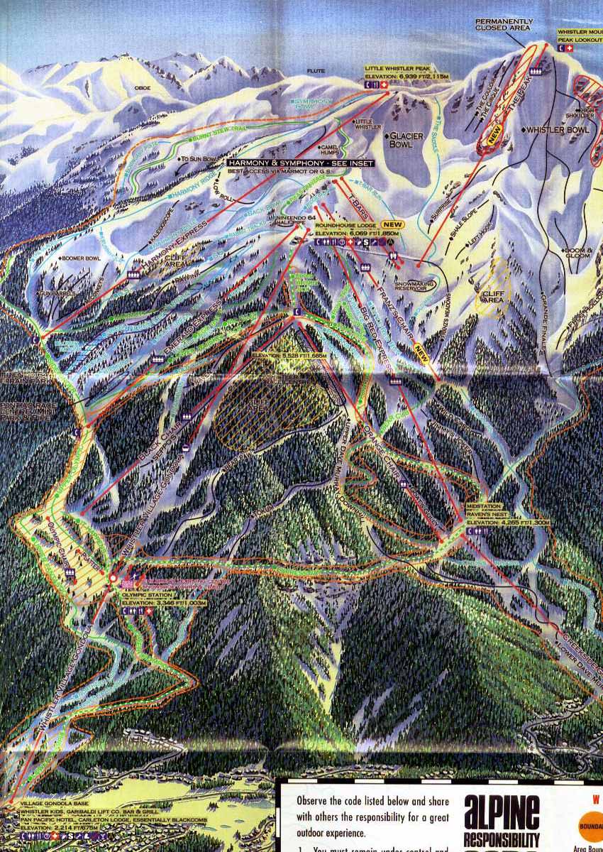 1997-98 Whistler Map