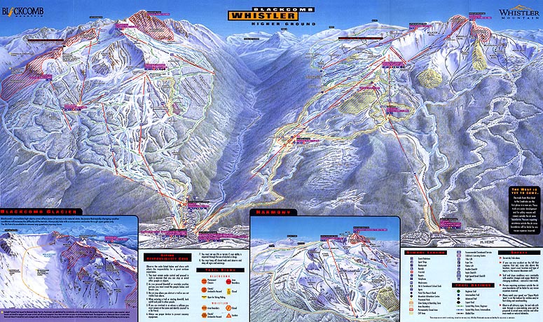 1990s Whistler Blackcomb Map