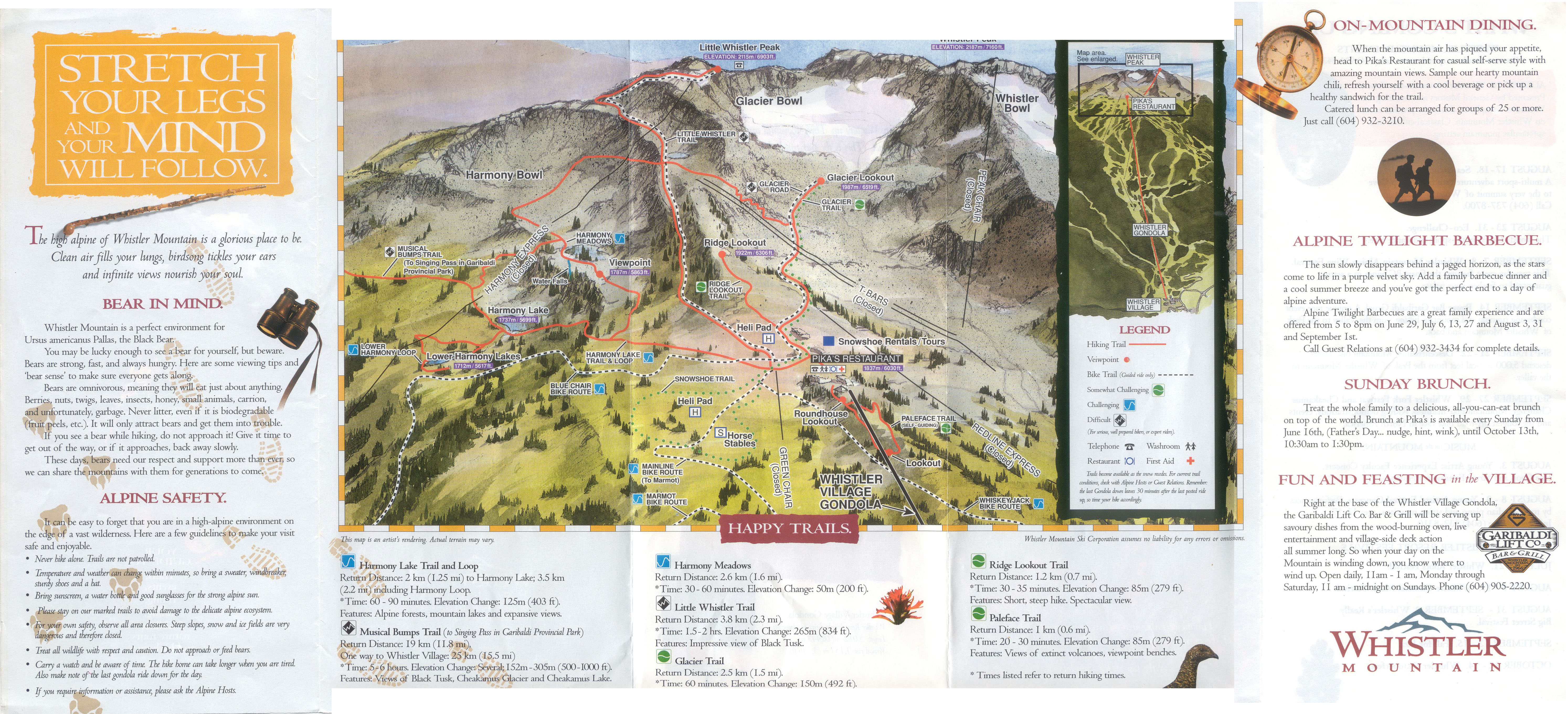 1996 Whistler Summer Map