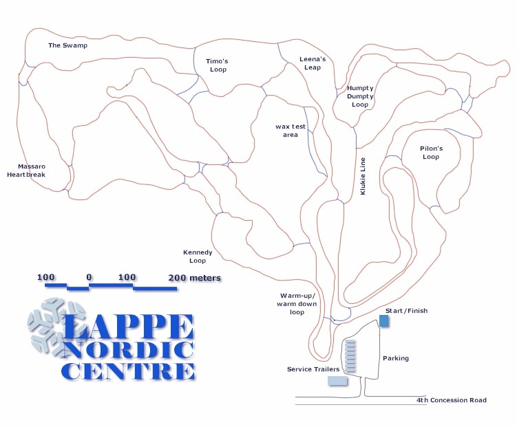Lappe Nordic Centre Trail Map
