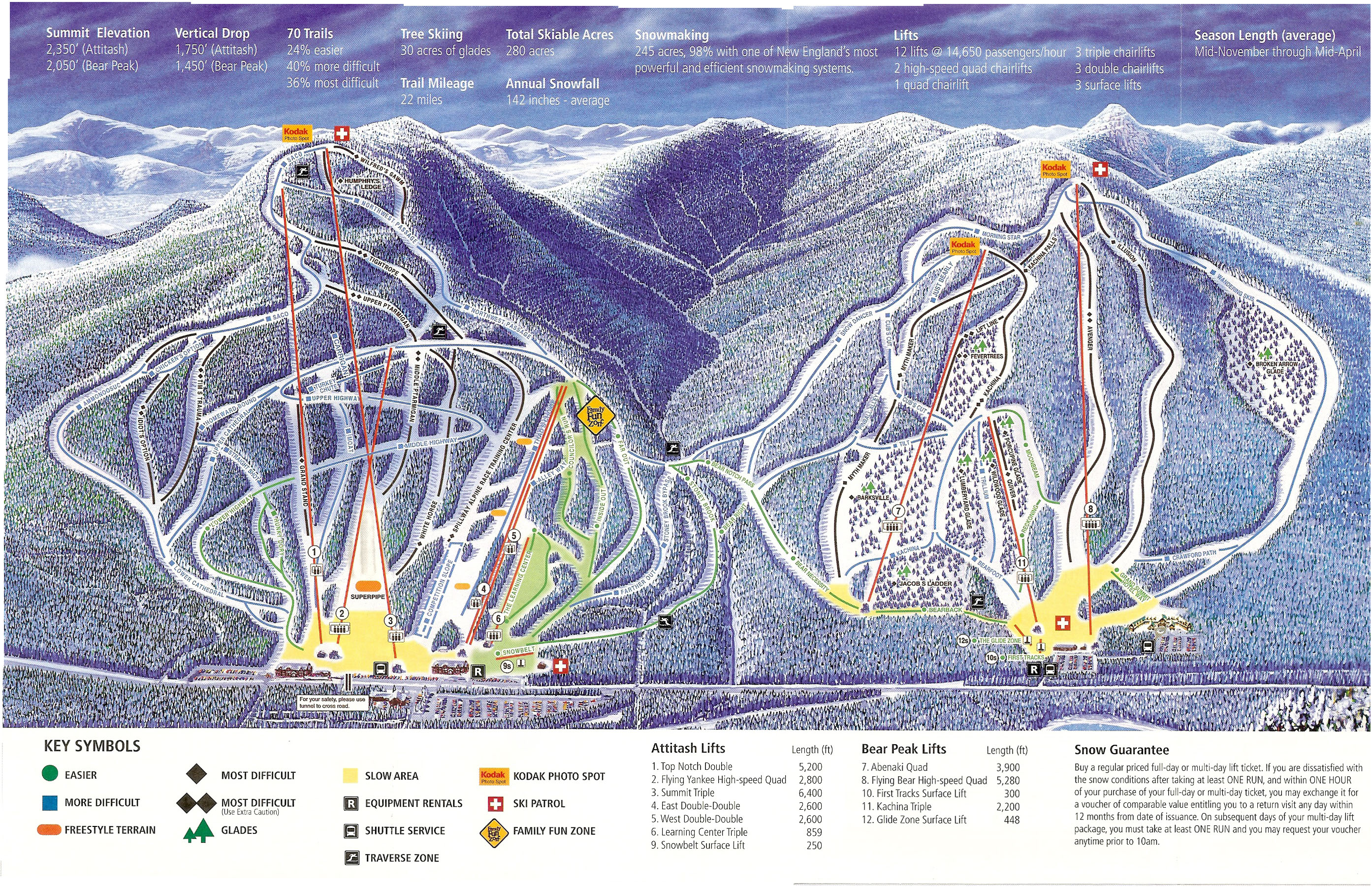 Attitash 2004 Brochure Trail Map