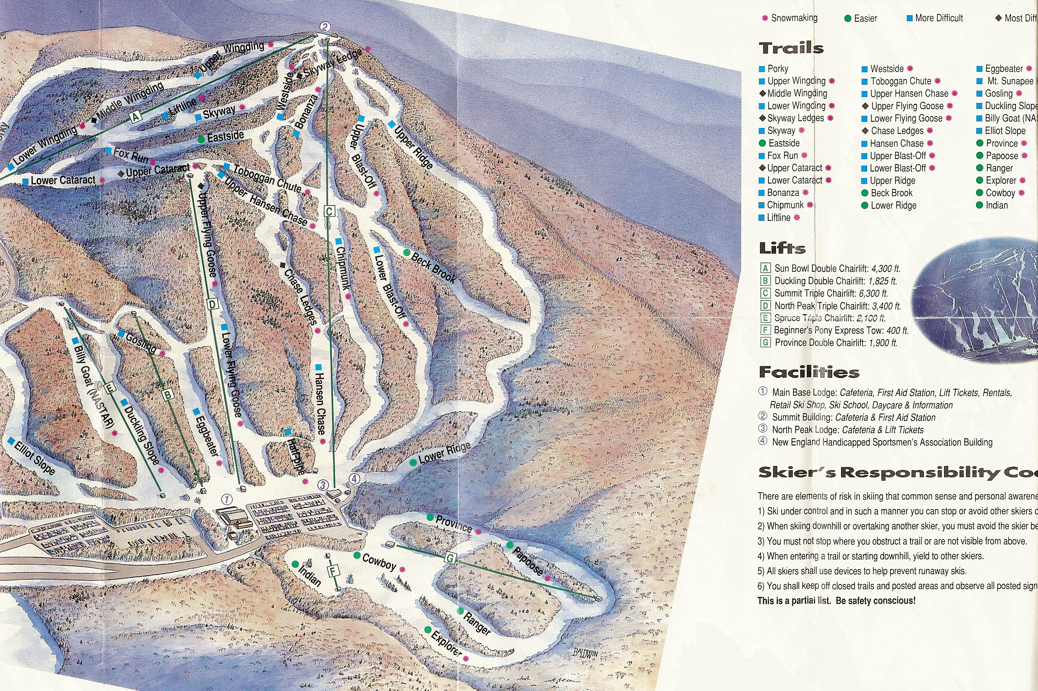 Sunapee Trail Map - New England Ski Map Database.
