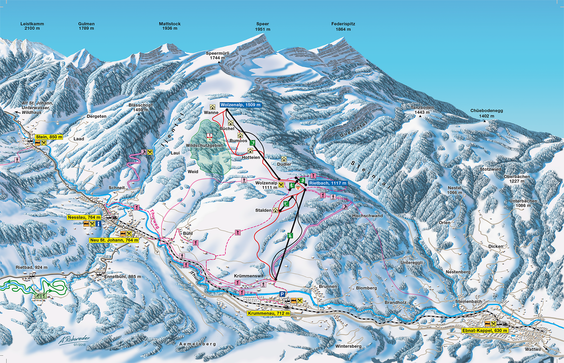Wolzenalp Ski Trail Map