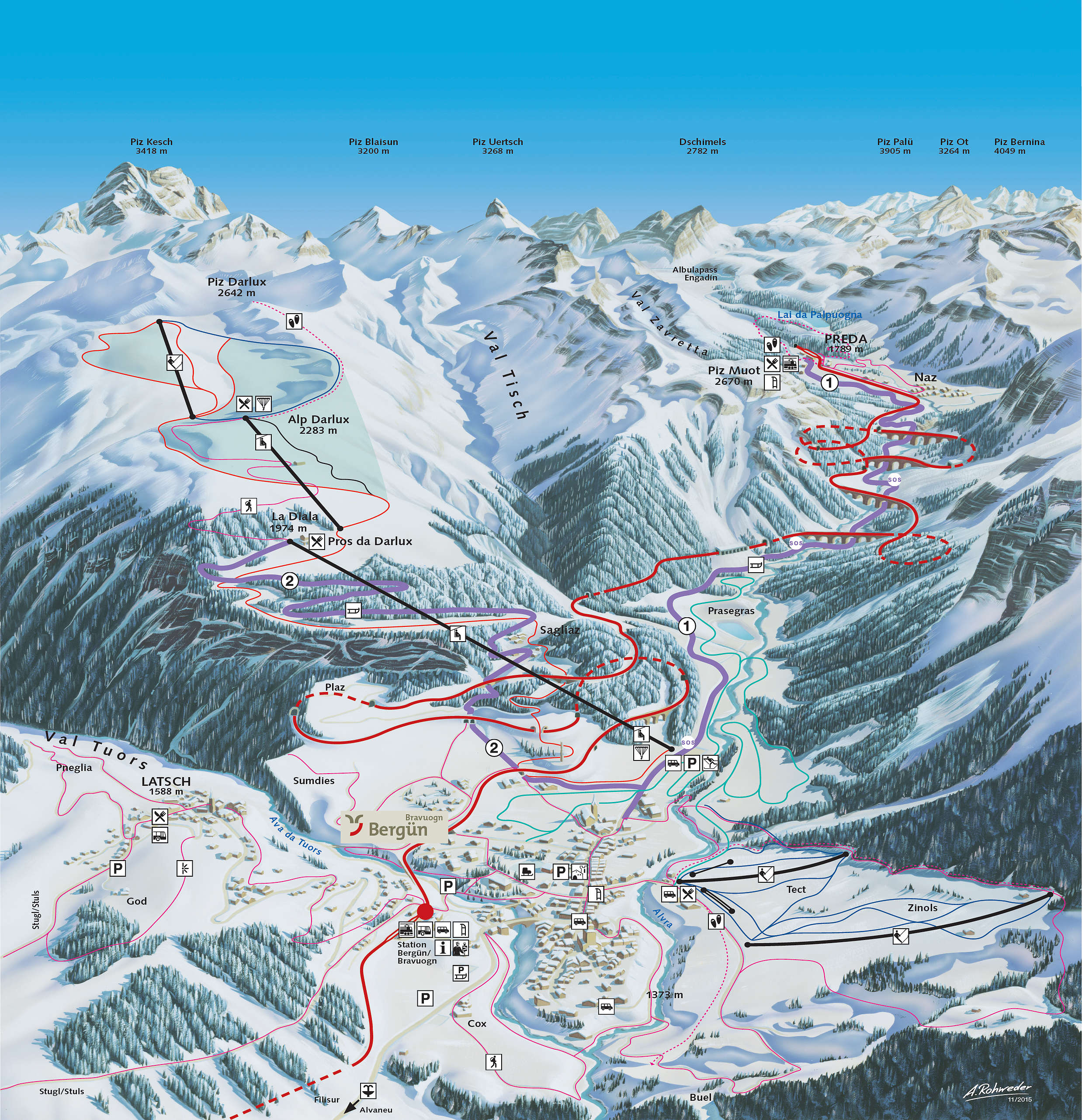 Bergün Ski Map