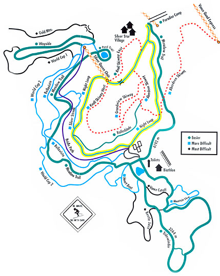 1990's Silver Star Nordic Village Trails Map