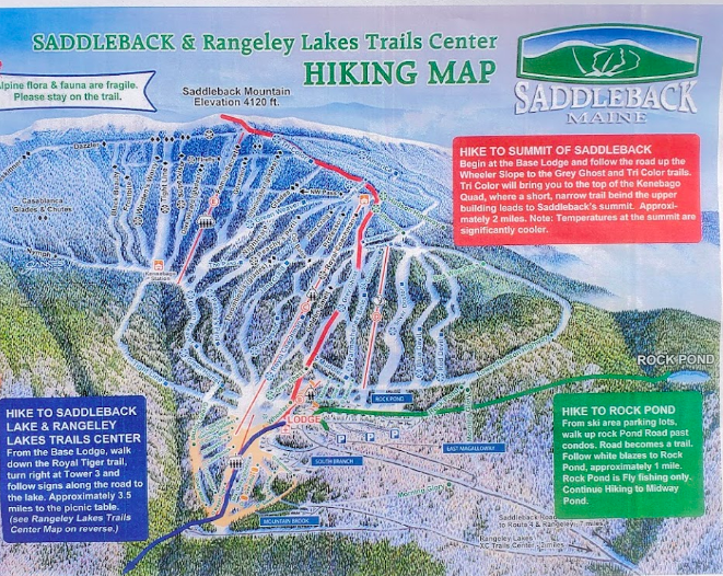 Saddleback Mountain Trail Map.