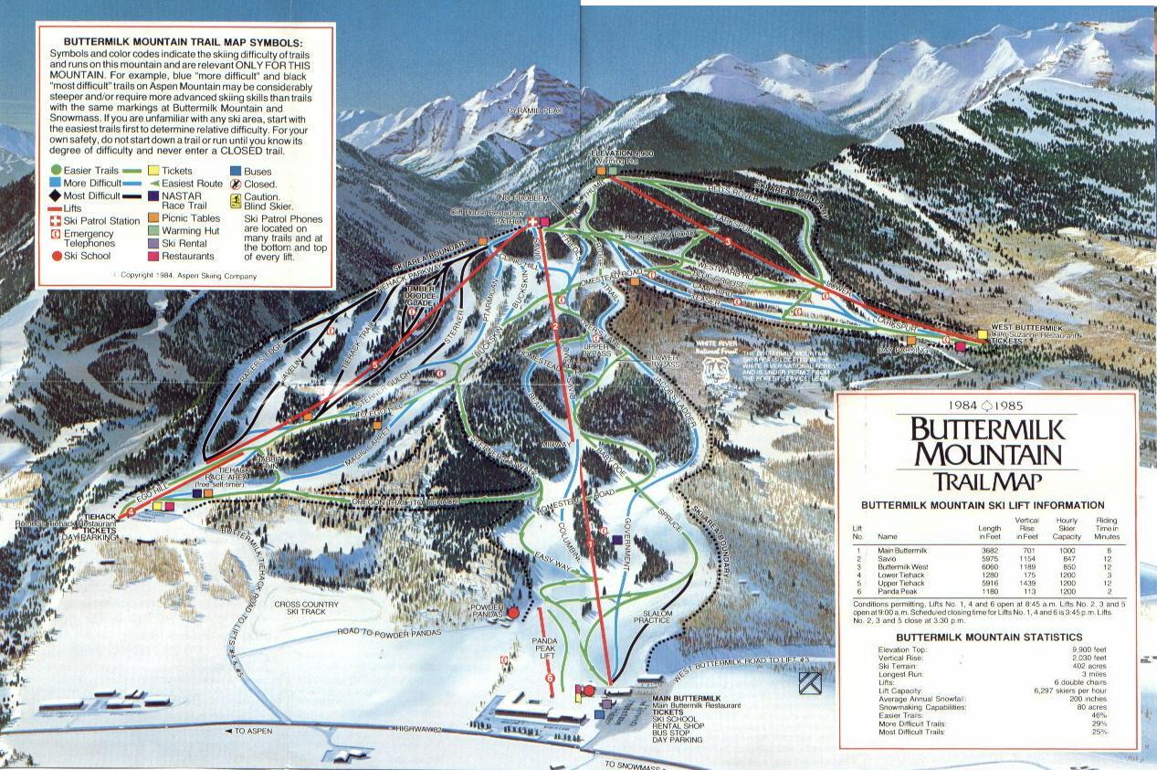 Buttermilk Mountain Aspen Trail Map.