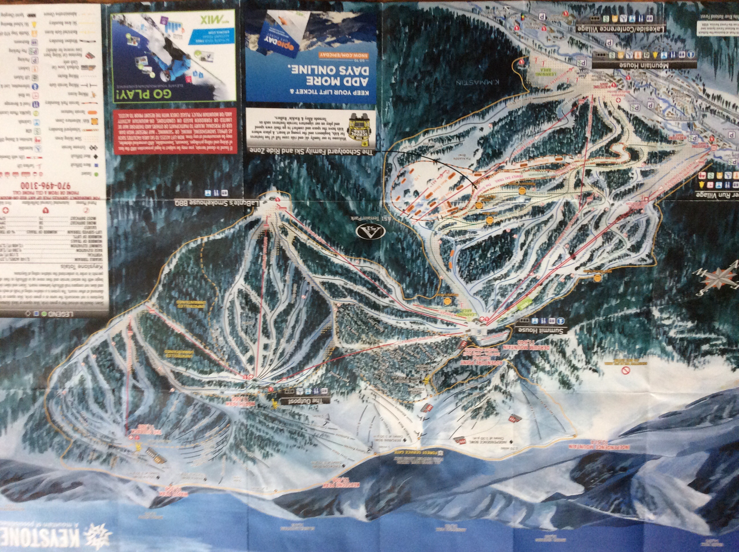 Keystone 2015 ski map