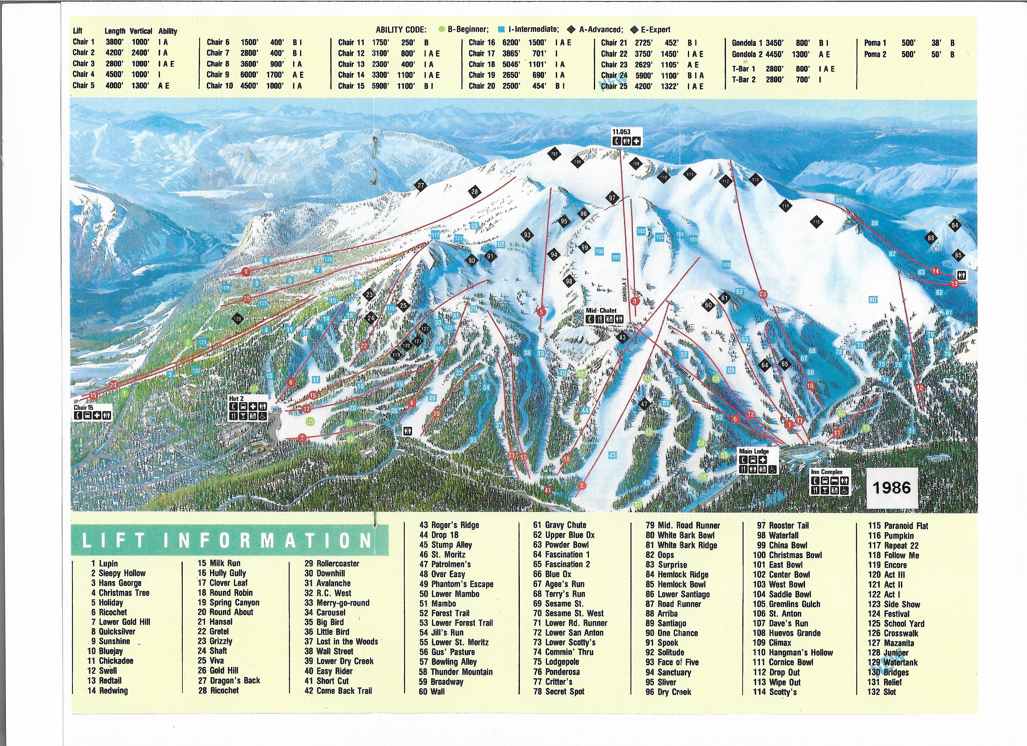 Mammoth Mountain Ski Trail Map Poster