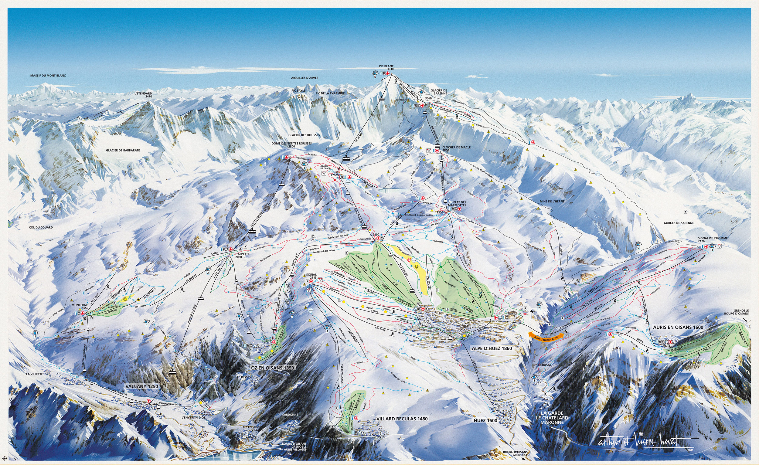 Ski map L'Alpe d'Huez