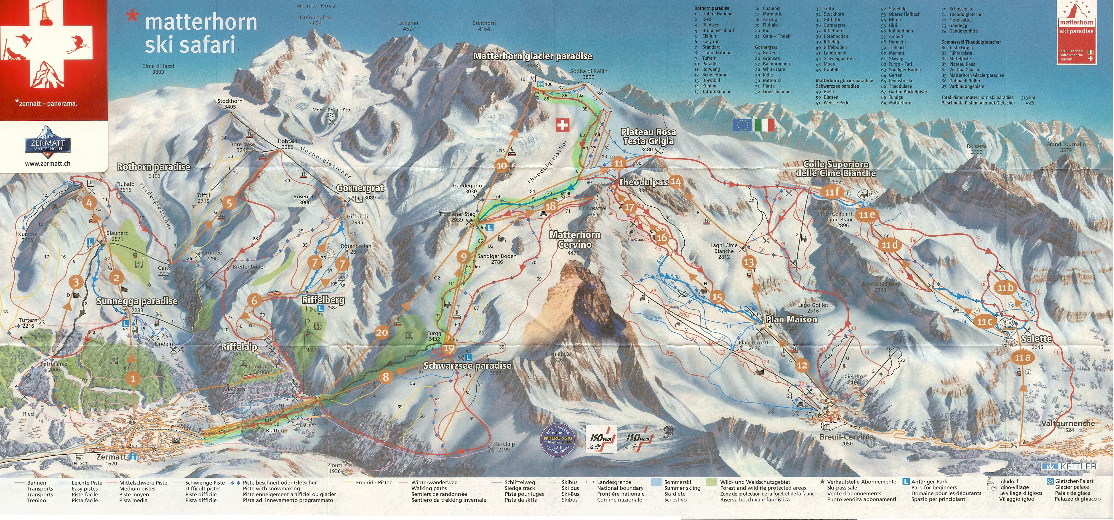 Zermatt Winter Map 2006